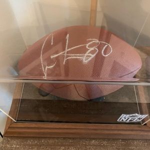 Hall of Fame signed Chris Carter football with cas